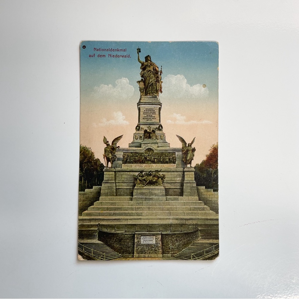 Nationaldenkmal Auf Dem Niederwald Hesse Germany Monument Postcard Vintage 1918